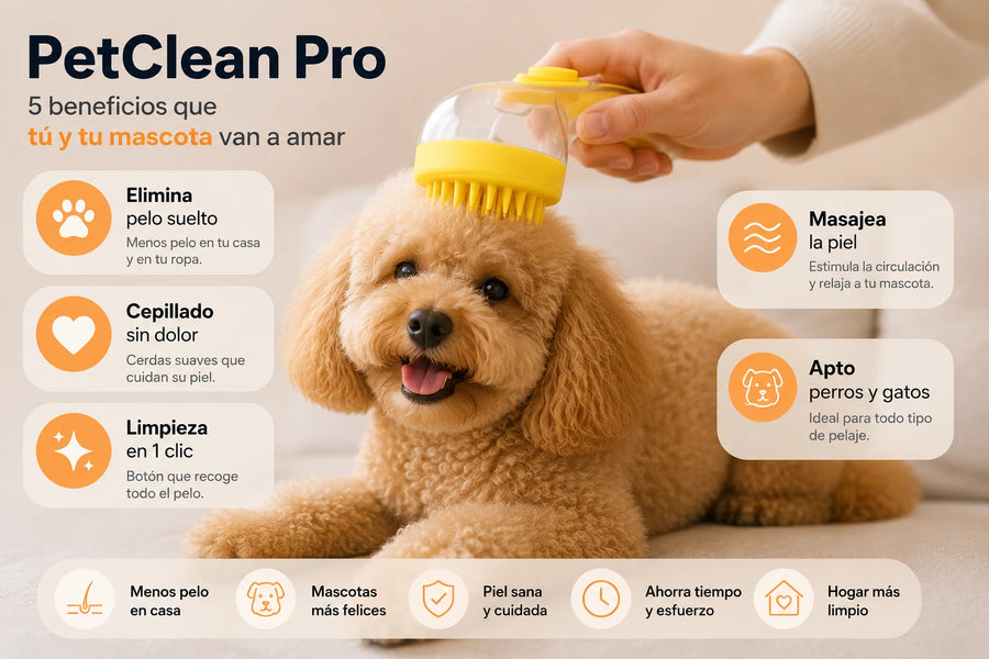 PetClean Pro - Cepillo 2 en 1 sin pelo en tu casa