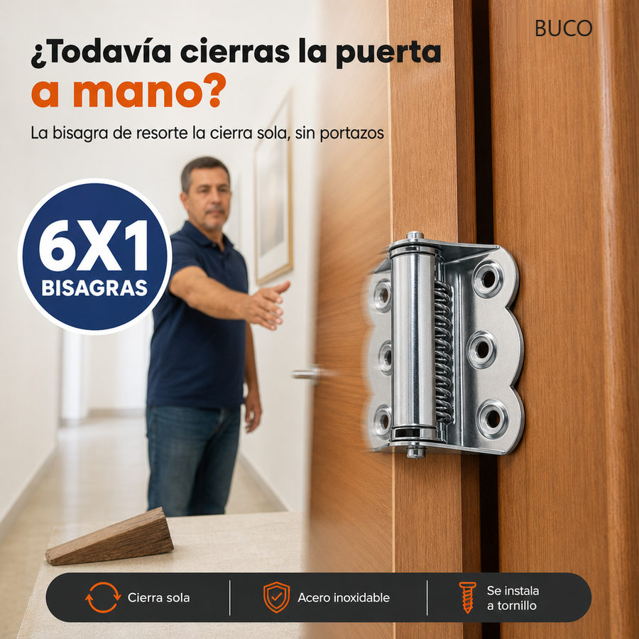 Bisagra Autocierre x6 - Tu puerta se cierra sola